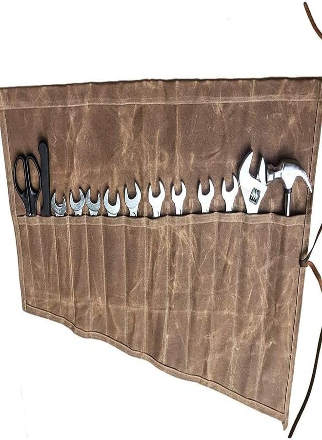 Pure Biking 14 Pockets Wrench Roll Up Organizer, Wrench Bag and Tool Organizer Bag Tool Bag Tools Kit Pouch (Tan Colour) - Image 4